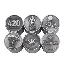 Sliver Zinc Alloy 40mm 4 parts herb grinder weed grinder Cheap for Smoke Shop Relief Style herb crusher Smoking Accessories